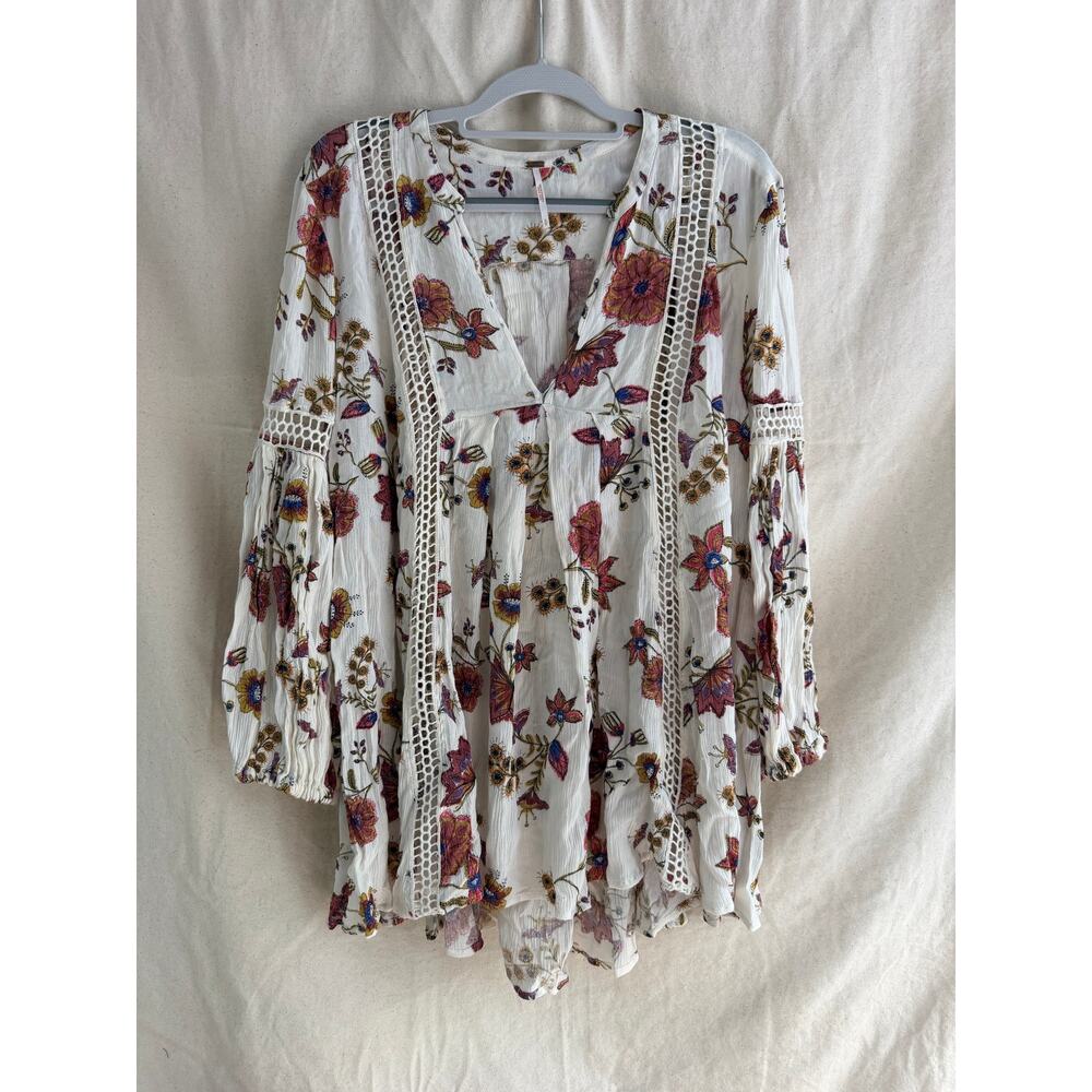 Free People Just the Two of Us Floral Print Tunic Womens S | Festival Boho Fairy